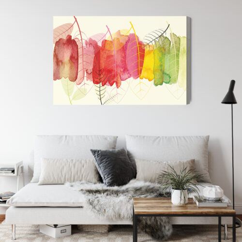 Obraz na płótnie Liście Akwarela Kolorowe Jesienne  Premium Canvas - obrazek 4