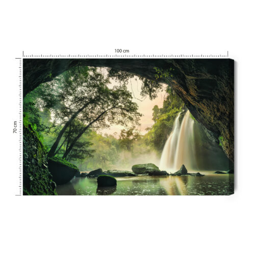 Obraz na płótnie Wodospad Tropikalna Dżungla Natura  Premium Canvas