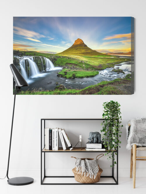 Obraz na płótnie Wodospad Góra Krajobraz Islandia  Premium Canvas - obrazek 9
