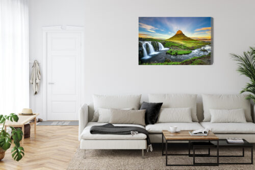 Obraz na płótnie Wodospad Góra Krajobraz Islandia  Premium Canvas - obrazek 6