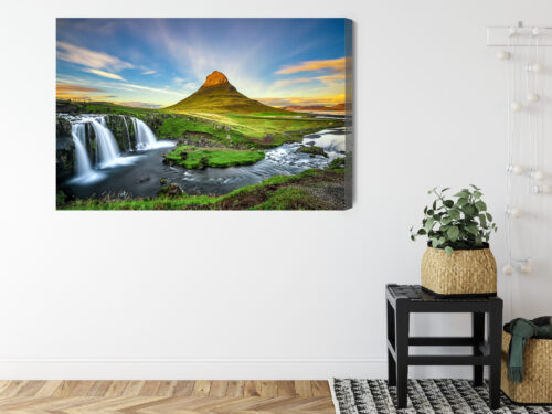 Obraz na płótnie Wodospad Góra Krajobraz Islandia  Premium Canvas - obrazek 8
