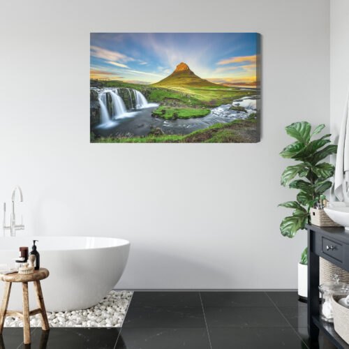 Obraz na płótnie Wodospad Góra Krajobraz Islandia  Premium Canvas - obrazek 5