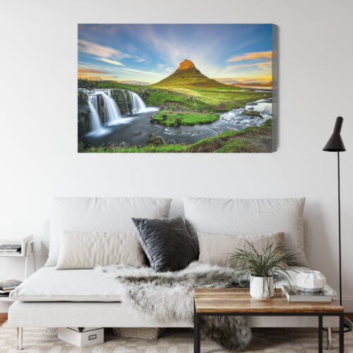 Obraz na płótnie Wodospad Góra Krajobraz Islandia  Premium Canvas - obrazek 4