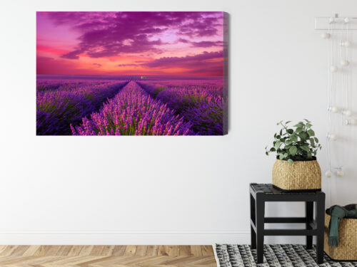 Obraz na płótnie Lawenda Panorama Zachód  Premium Canvas - obrazek 8
