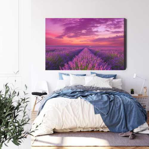 Obraz na płótnie Lawenda Panorama Zachód  Premium Canvas - obrazek 3