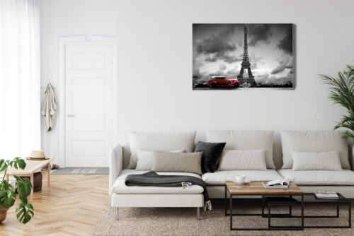 Obraz na płótnie Paryż Retro Auto  Premium Canvas - obrazek 6