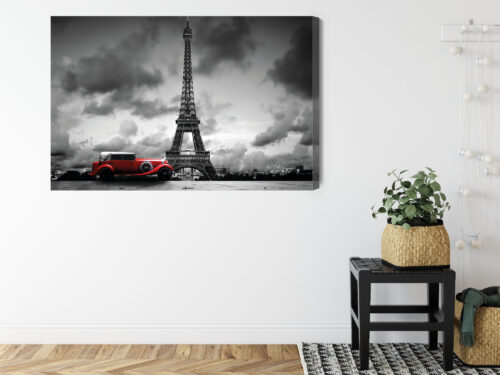 Obraz na płótnie Paryż Retro Auto  Premium Canvas - obrazek 8