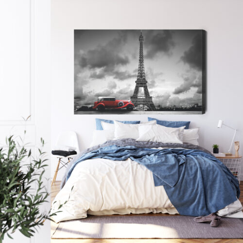 Obraz na płótnie Paryż Retro Auto  Premium Canvas - obrazek 3