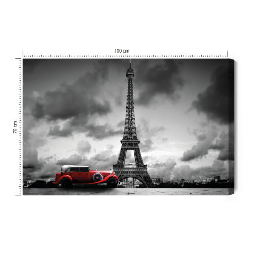Obraz na płótnie Paryż Retro Auto  Premium Canvas