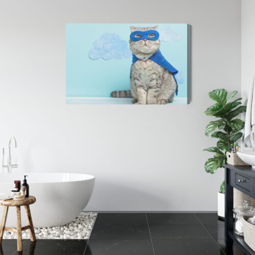 Obraz na płótnie Zwierzęta Kot superbohater Premium Canvas - obrazek 5