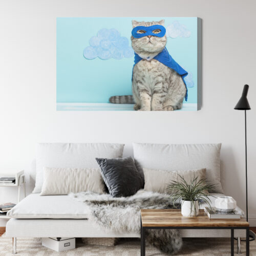 Obraz na płótnie Zwierzęta Kot superbohater Premium Canvas - obrazek 4