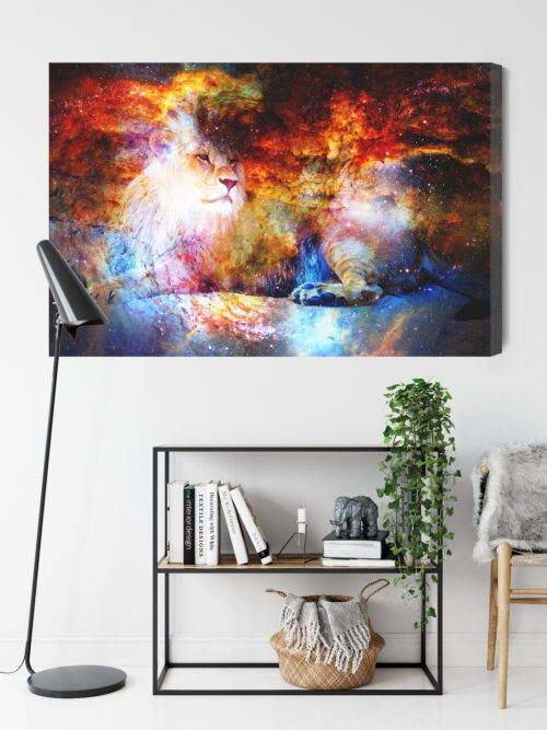 Obraz na płótnie Lew Fantazja Kosmos  Premium Canvas - obrazek 9