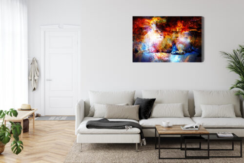Obraz na płótnie Lew Fantazja Kosmos  Premium Canvas - obrazek 6