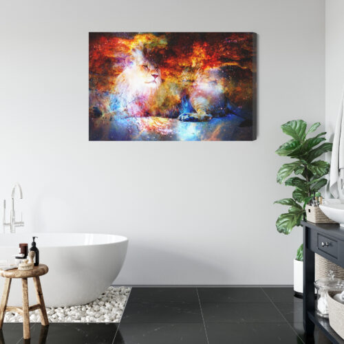 Obraz na płótnie Lew Fantazja Kosmos  Premium Canvas - obrazek 5