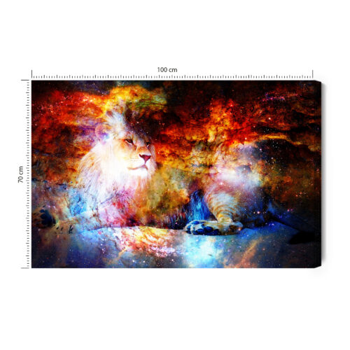 Obraz na płótnie Lew Fantazja Kosmos  Premium Canvas