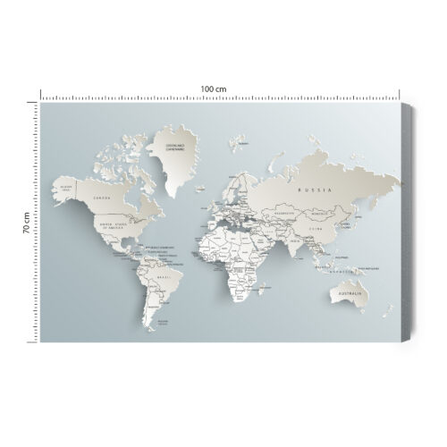 Obraz na płótnie Mapa Świata Minimalistyczna Elegancka  Premium Canvas