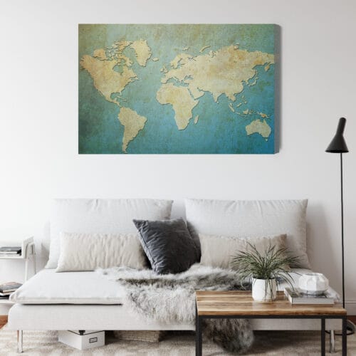 Obraz na płótnie Mapa Świata Vintage Styl retro i tekstura  Premium Canvas - obrazek 4