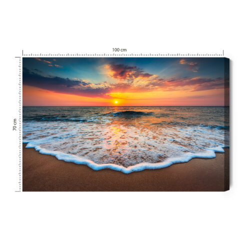 Obraz na płótnie Morze Zachód słońca Fotografia  Premium Canvas