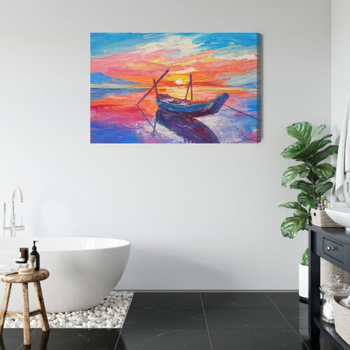 Obraz na płótnie Łódź Impresjonizm Zachód  Premium Canvas - obrazek 5
