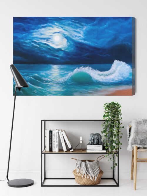 Obraz na płótnie Morze Malarstwo Noc  Premium Canvas - obrazek 9