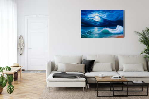 Obraz na płótnie Morze Malarstwo Noc  Premium Canvas - obrazek 6