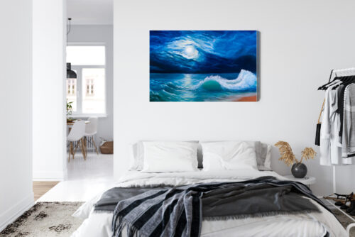 Obraz na płótnie Morze Malarstwo Noc  Premium Canvas - obrazek 7