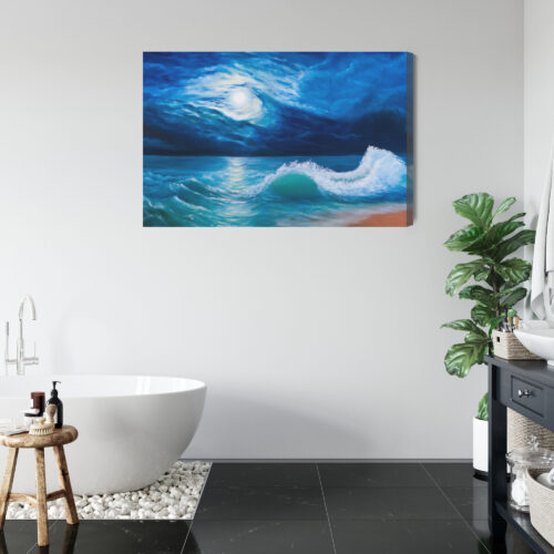 Obraz na płótnie Morze Malarstwo Noc  Premium Canvas - obrazek 5