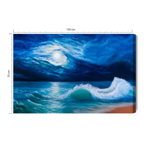 Obraz na płótnie Morze Malarstwo Noc  Premium Canvas