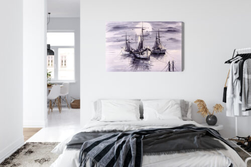 Obraz na płótnie Statki Impresjonizm Morze  Premium Canvas - obrazek 7