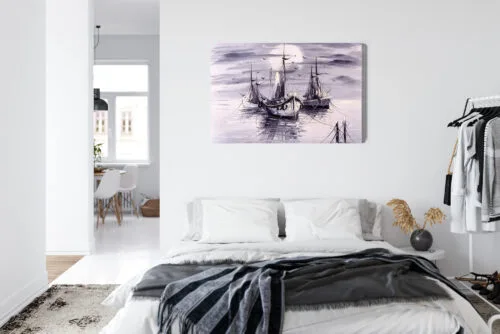 Obraz na płótnie Statki Impresjonizm Morze  Premium Canvas - obrazek 7