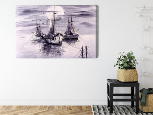 Obraz na płótnie Statki Impresjonizm Morze  Premium Canvas - obrazek 8