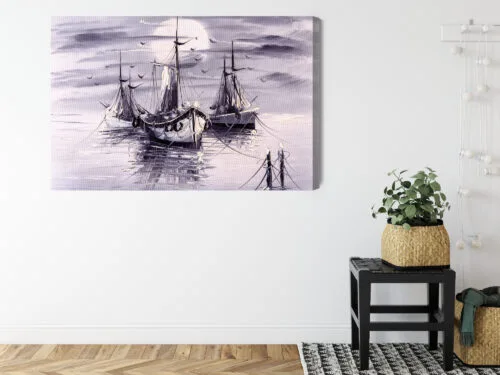 Obraz na płótnie Statki Impresjonizm Morze  Premium Canvas - obrazek 8