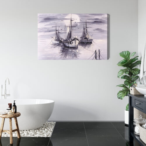 Obraz na płótnie Statki Impresjonizm Morze  Premium Canvas - obrazek 5