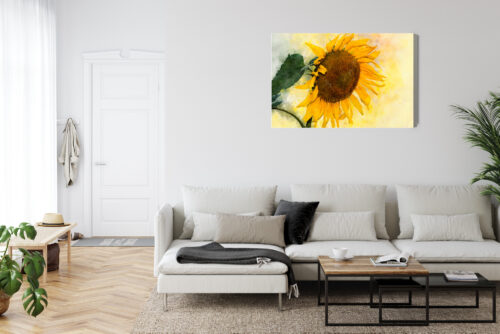 Obraz na płótnie Słonecznik Akwarela Kwiat  Premium Canvas - obrazek 6