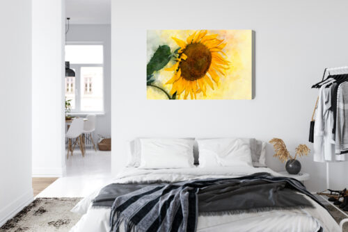 Obraz na płótnie Słonecznik Akwarela Kwiat  Premium Canvas - obrazek 7