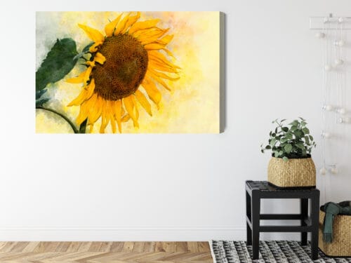 Obraz na płótnie Słonecznik Akwarela Kwiat  Premium Canvas - obrazek 8