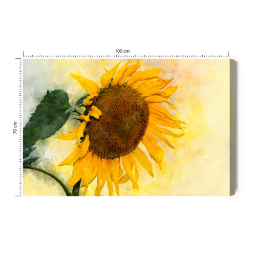 Obraz na płótnie Słonecznik Akwarela Kwiat  Premium Canvas