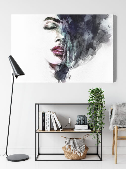 Obraz na płótnie Kobieta Akwarela Twarz  Premium Canvas - obrazek 9