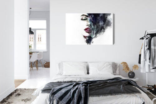 Obraz na płótnie Kobieta Akwarela Twarz  Premium Canvas - obrazek 7