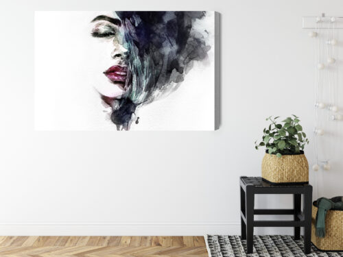 Obraz na płótnie Kobieta Akwarela Twarz  Premium Canvas - obrazek 8