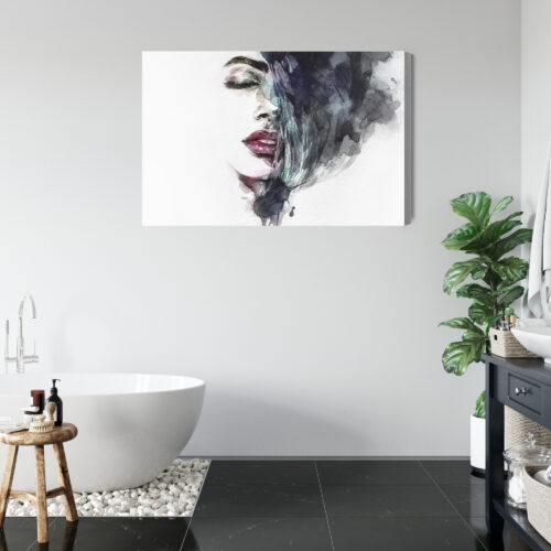 Obraz na płótnie Kobieta Akwarela Twarz  Premium Canvas - obrazek 5