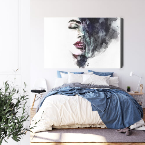 Obraz na płótnie Kobieta Akwarela Twarz  Premium Canvas - obrazek 3
