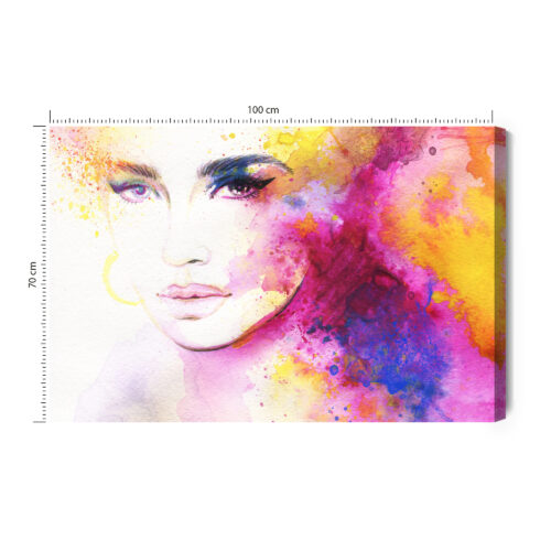 Obraz na płótnie Sztuka Portret kobiety w barwach akwareli Premium Canvas