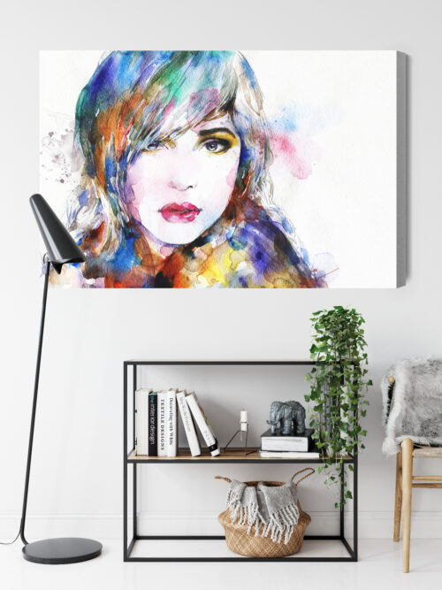 Obraz na płótnie Sztuka Portret kobiety akwarelą Premium Canvas - obrazek 9