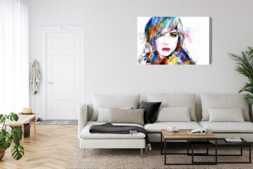 Obraz na płótnie Sztuka Portret kobiety akwarelą Premium Canvas - obrazek 6