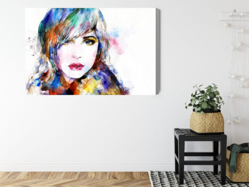 Obraz na płótnie Sztuka Portret kobiety akwarelą Premium Canvas - obrazek 8