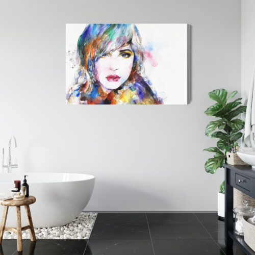 Obraz na płótnie Sztuka Portret kobiety akwarelą Premium Canvas - obrazek 5