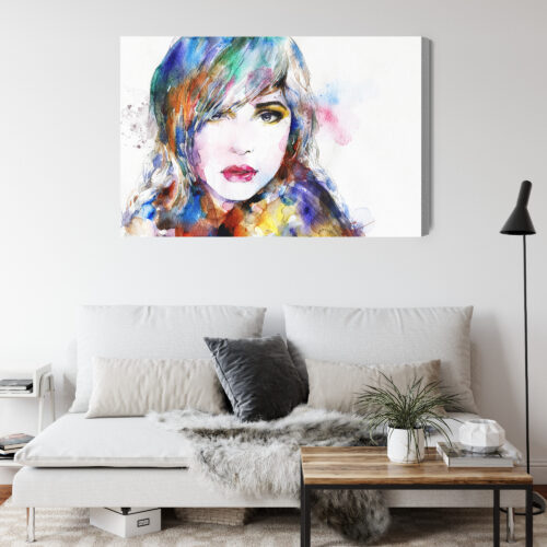 Obraz na płótnie Sztuka Portret kobiety akwarelą Premium Canvas - obrazek 4
