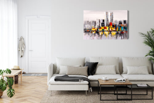 Obraz na płótnie Panorama miasta Abstrakcja Kolorowy pejzaż Premium Canvas - obrazek 6