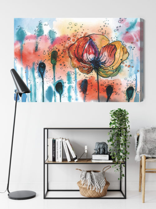 Obraz na płótnie Kwiaty Akwarela Maki  Premium Canvas - obrazek 9